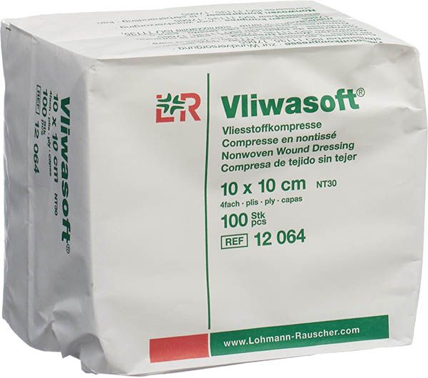 Vliwasoft compresse in tessuto non tessuto 10x10cm 4 strati Btl 100 pezzi