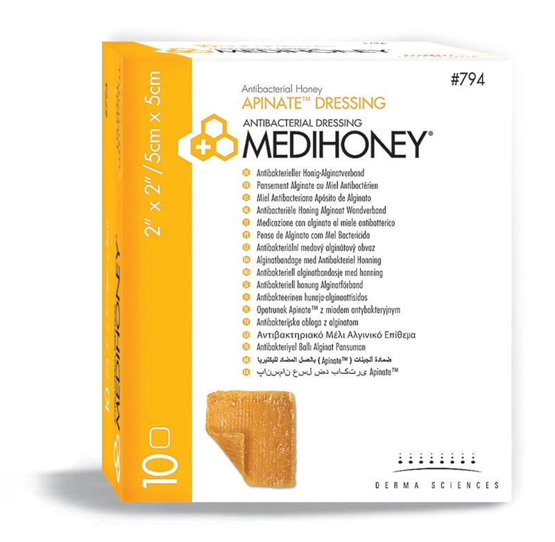 MEDIHONEY Antibact Apinate Dressing 5x5cm 10 Stück