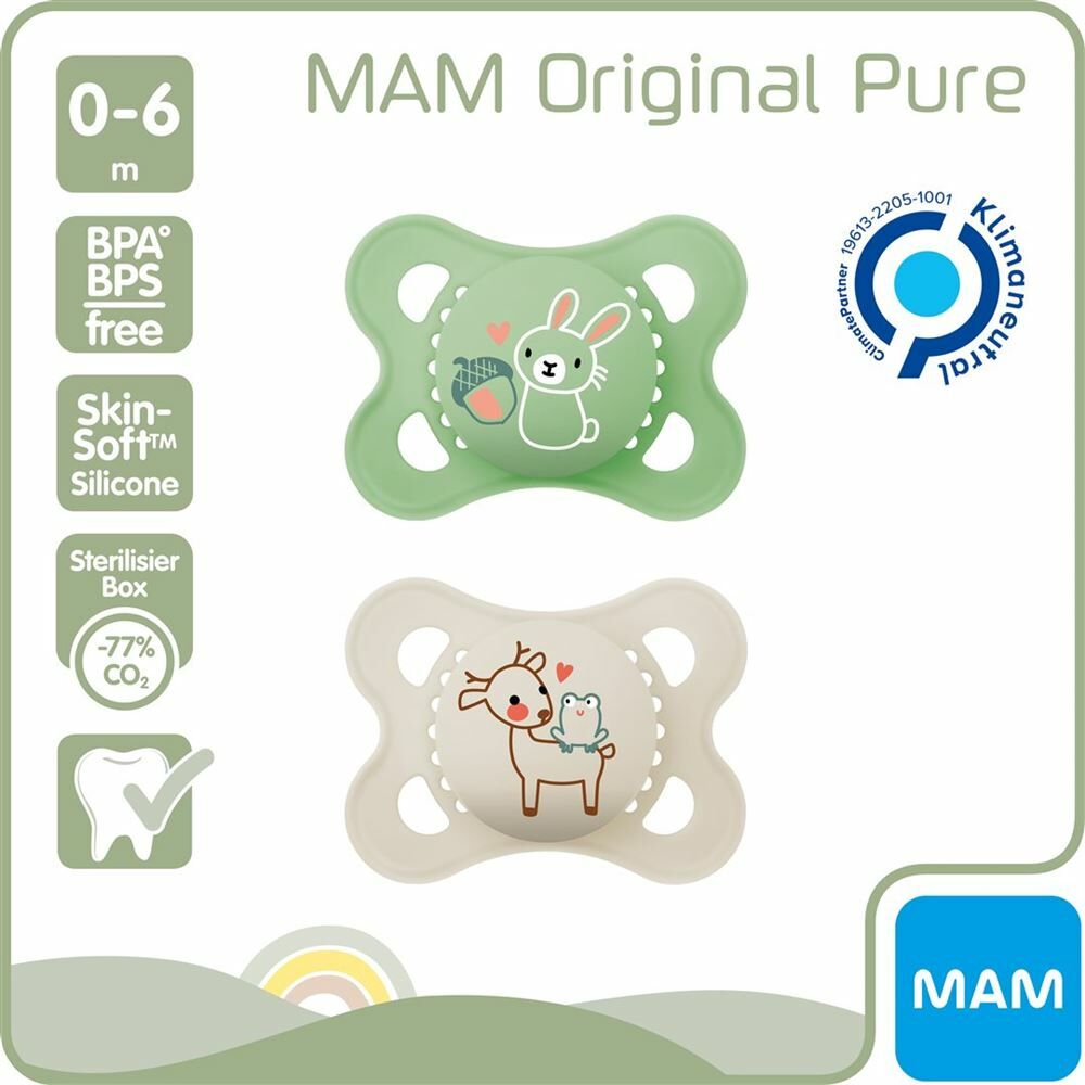 MAM Original Nuggi Pure silicone 0-6 mesi 2 pezzi