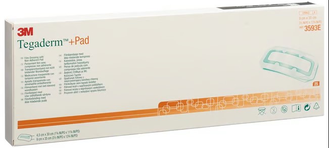 3M TEGADERM+PAD 9x35cm Tampone per ferite 4,5x30cm 25 pezzi