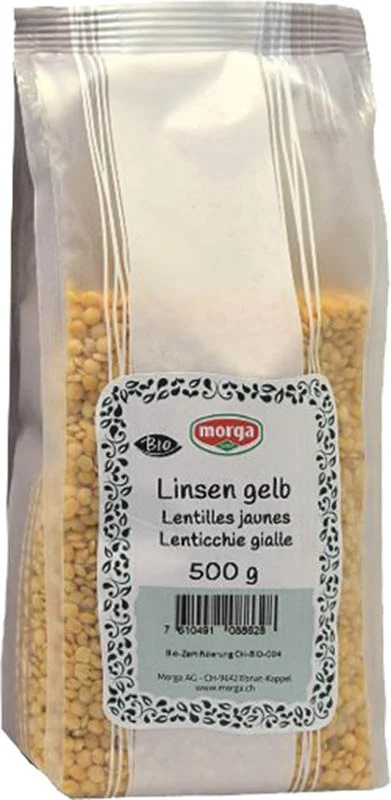 Lenticchie Morga gialle biologiche, confezione da 500 g