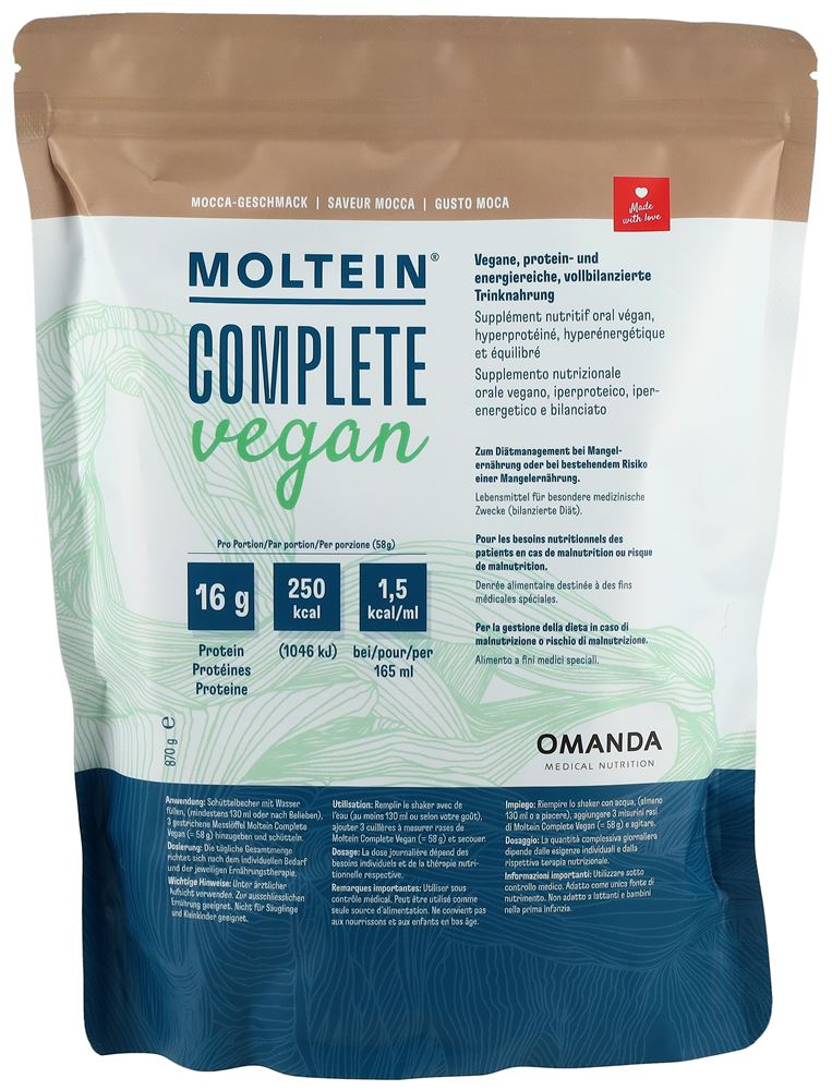 MOLTEIN Complete Vegan Mocha Btl 870g