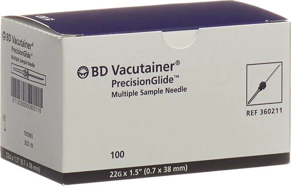 Cannula VACUTAINER 22G 0,7x38mm nero 100 pezzi