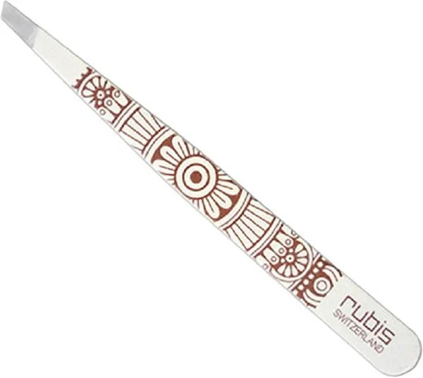 Pinzette Rubis inclinate Mandala sun oro rosa