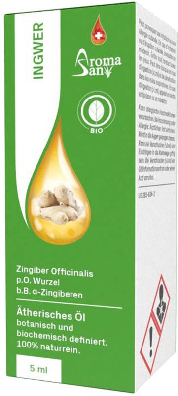 Aromasan zenzero etere/olio in confezione bio 5ml
