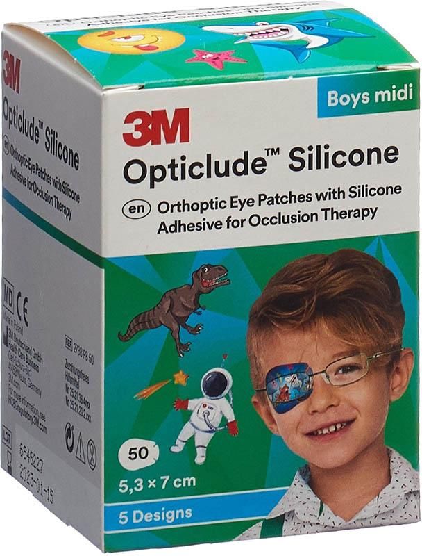 3M OPTICLUDE Cerotti per occhi in silicone 5,3x7cm Midi 50 pezzi