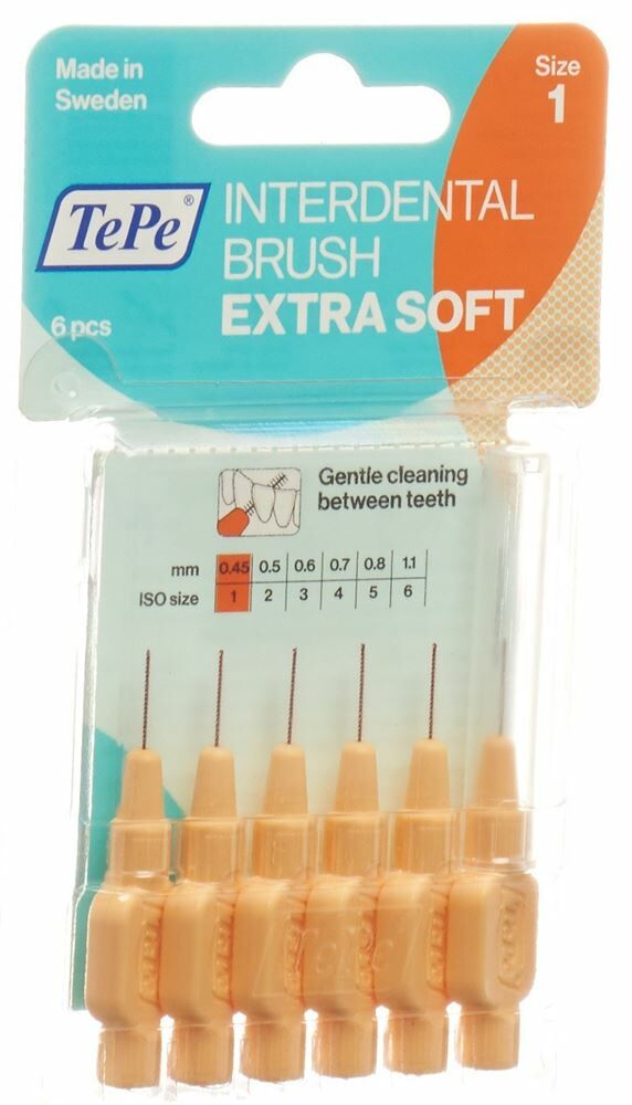 TePe Scovolino interdentale 0,45 mm x-morbido arancione 6 pezzi