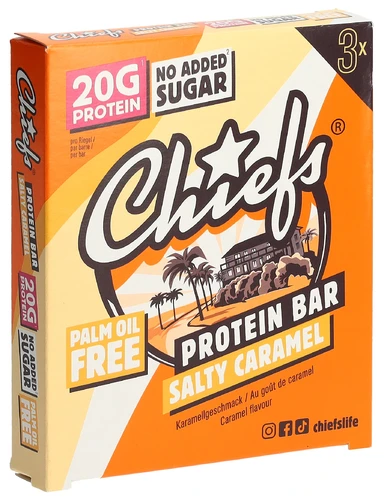 CHIEFS Barretta proteica al caramello salato 3 x 55 g