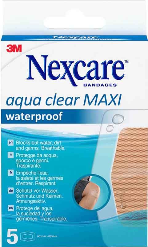 3M Nexcare Aqua Clear Maxi impermeabile 59x88mm 5 pezzi