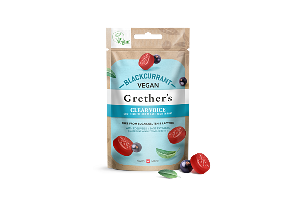 Grethers Clear Voice Pastiglie di ribes nero vegan Btl 45g