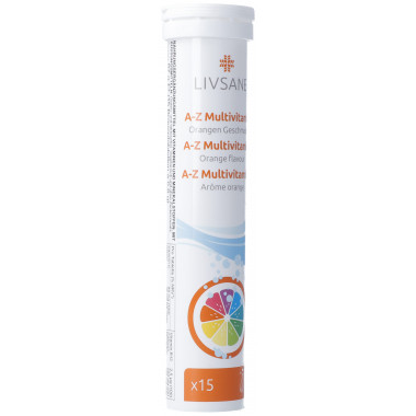 Livsane A-Z compresse effervescenti multivitaminiche gusto arancia 15 pezzi