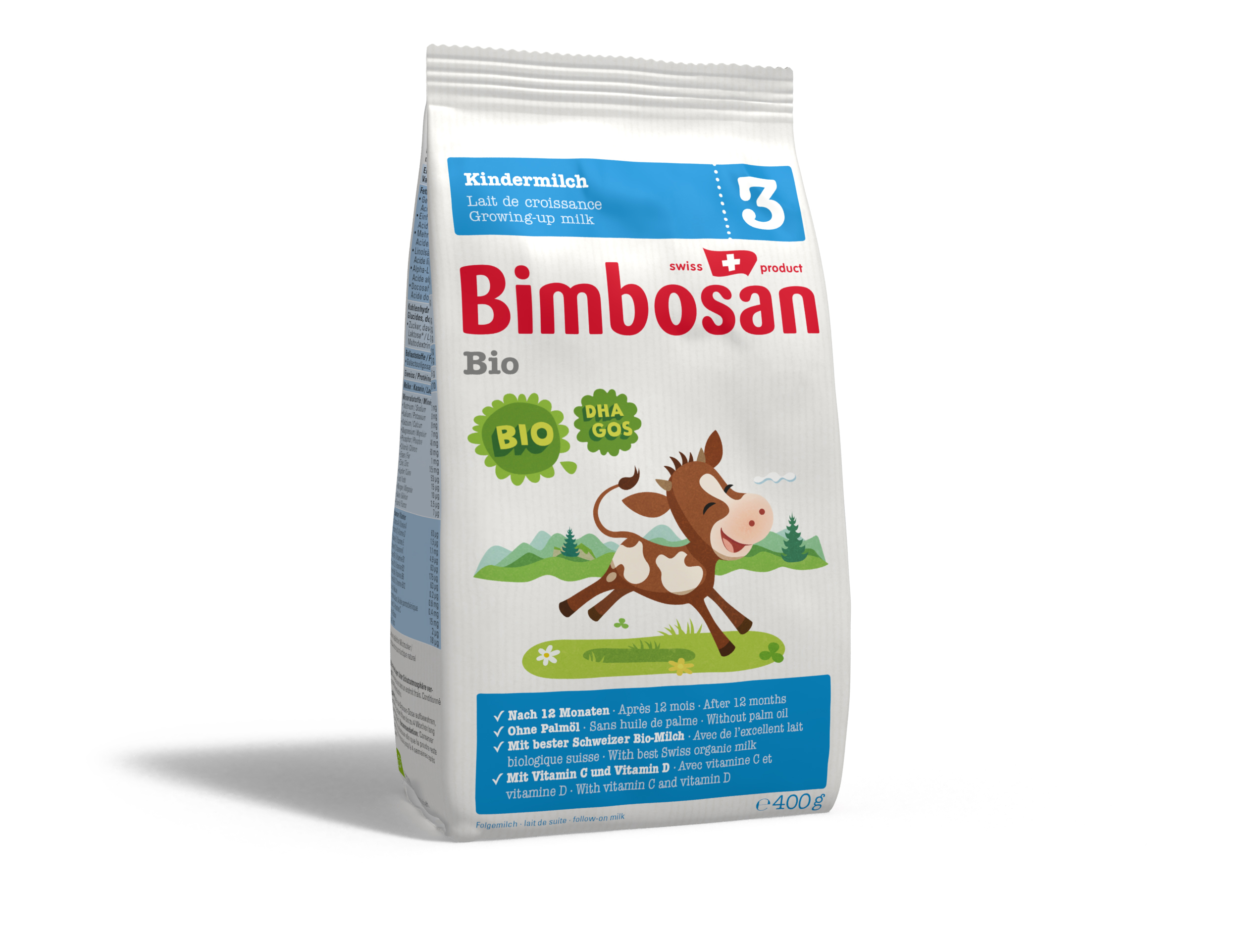 BIMBOSAN Bio 3, latte per bambini, ricarica 400g