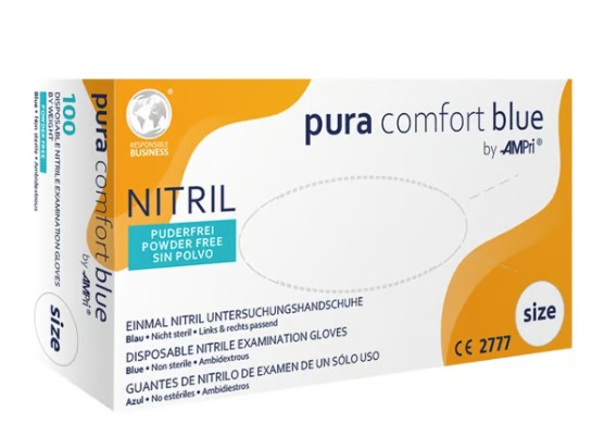 Ampri Nitril HS Pura Comf L blu Scatola 100 pezzi