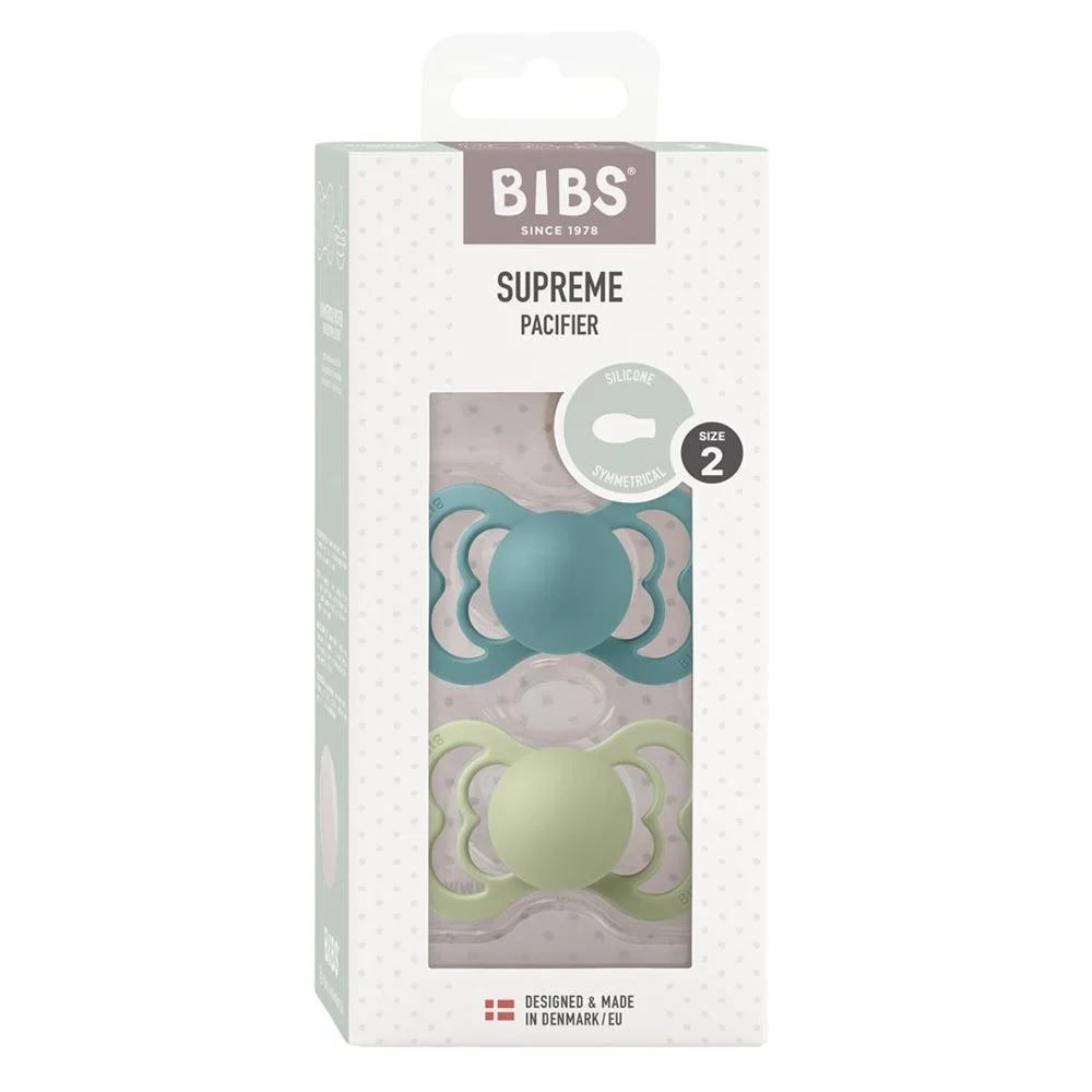 BIBS Supreme Silic Symm 6-12m isl sea sage 2 pezzi