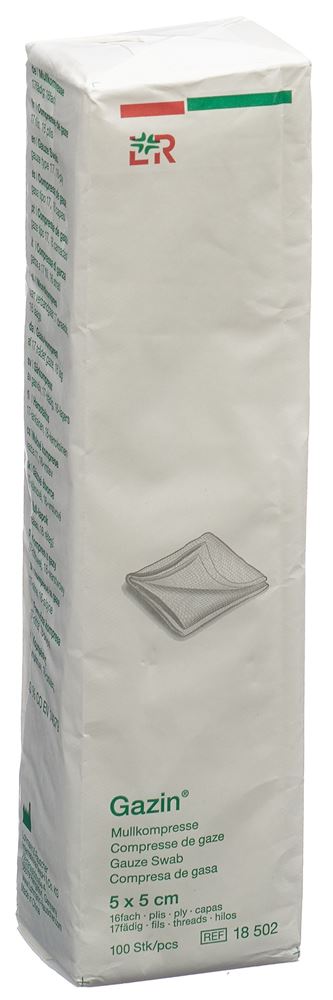 GAZIN compresse di garza 5x5cm 16f unst 100 pezzi