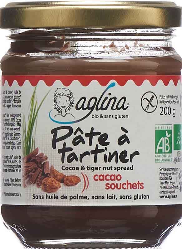 AGLINA Crema Spalmabile Cacao e Noci di Tigre Biologica 200g
