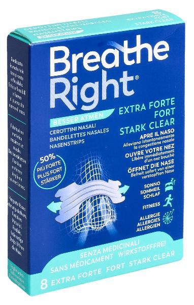 Breathe Right cerotti per il naso EXTRA Stren CLEAR 8 pezzi