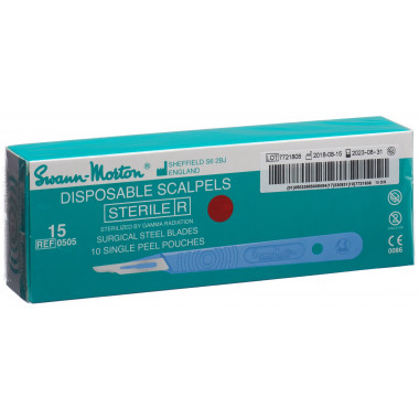 SWANN MORTON Bisturi 1x sterile n. 15 10 pezzi