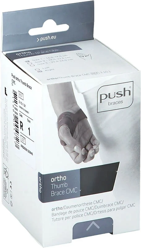 Ortesi PUSH CMC per il pollice misura 1 16,0-19,5 cm grigio sinistro