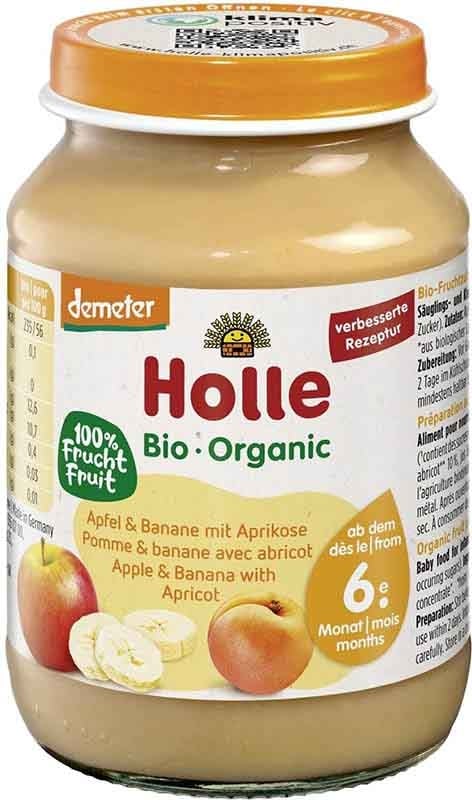 HOLLE Vasetto di mele e banane con albicocche 190g