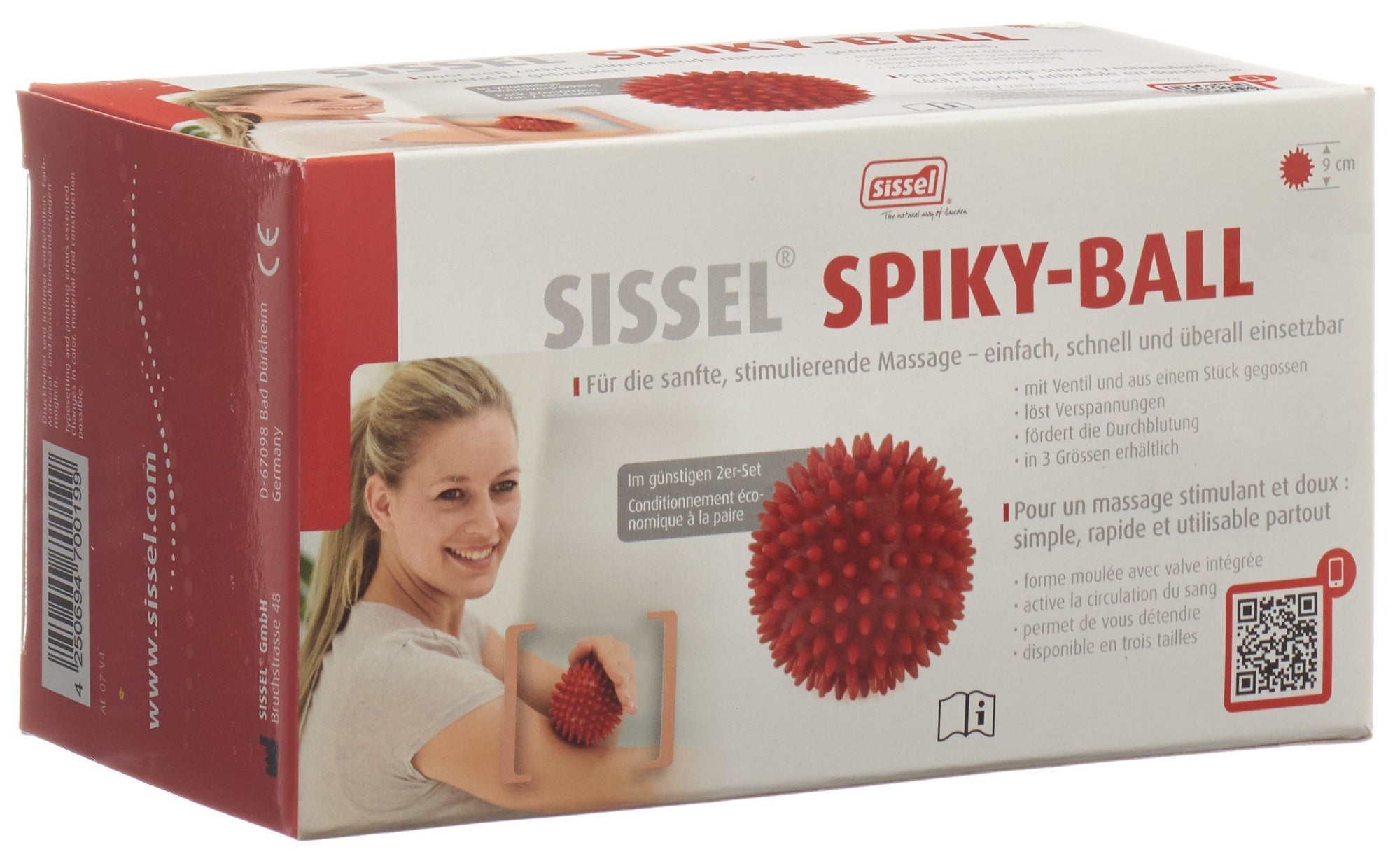 SISSEL Palline riccio 9cm rosso 2 pezzi