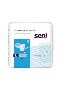 Seni Active Classic pantaloni monouso L traspiranti circonferenza fianchi 100-135cm 5,5 gocce Btl 30 pezzi