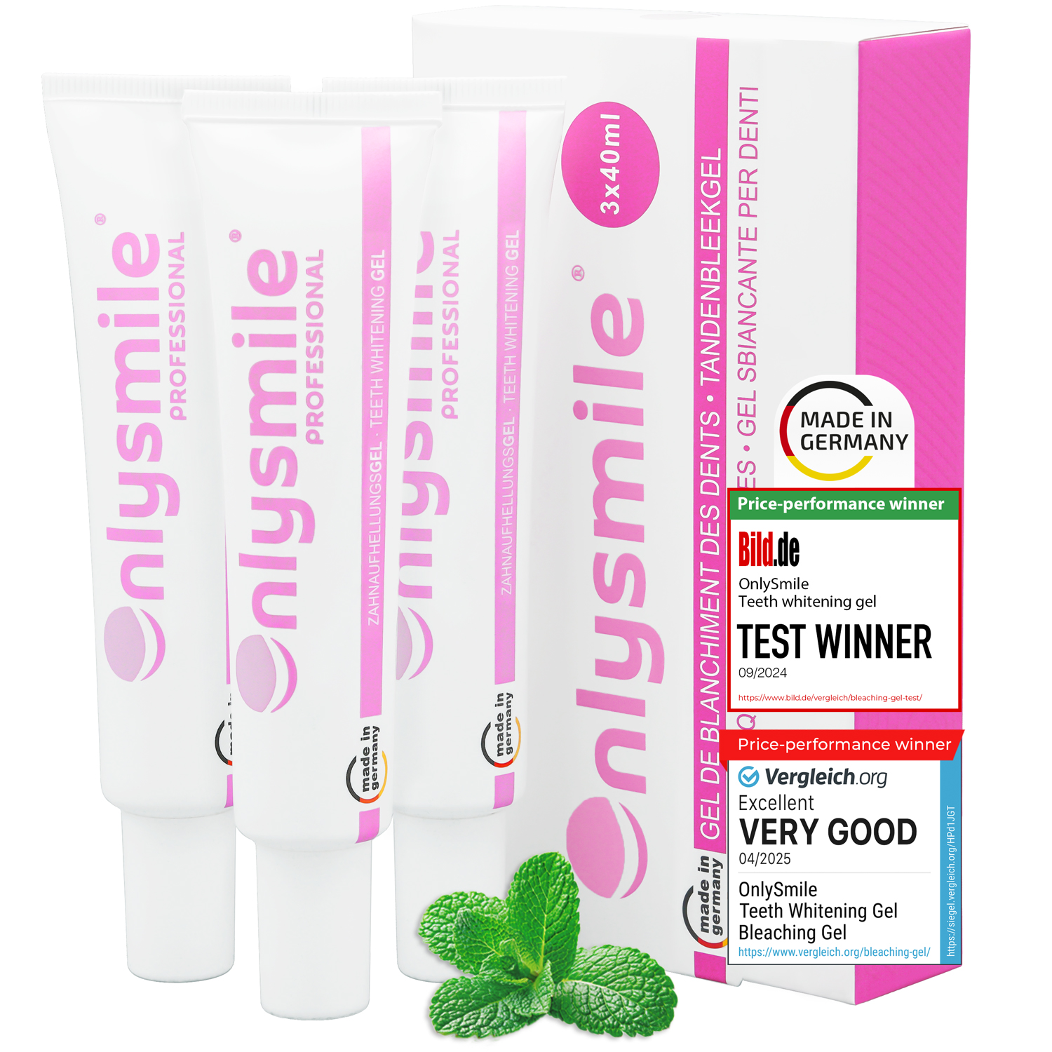 OnlySmile® gel sbiancante per denti confezione doppia 3 x 40 ml