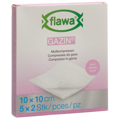 Flawa Gazin compresse di garza 10x10cm sterili 5 x 2 pezzi