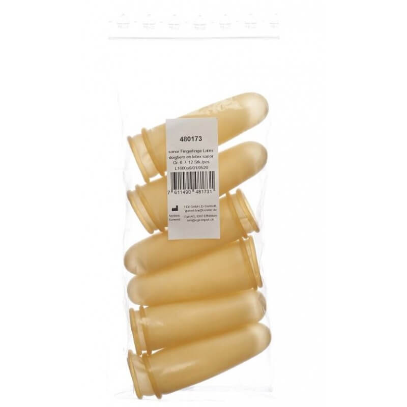 Sanor anello da dito in lattice misura 4 in polvere leggera Btl 12 pz.