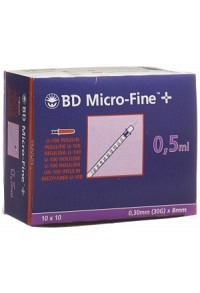 BD Microfine+ U100 siringa per insulina 8mmx0,3mm 100 x 0,5ml