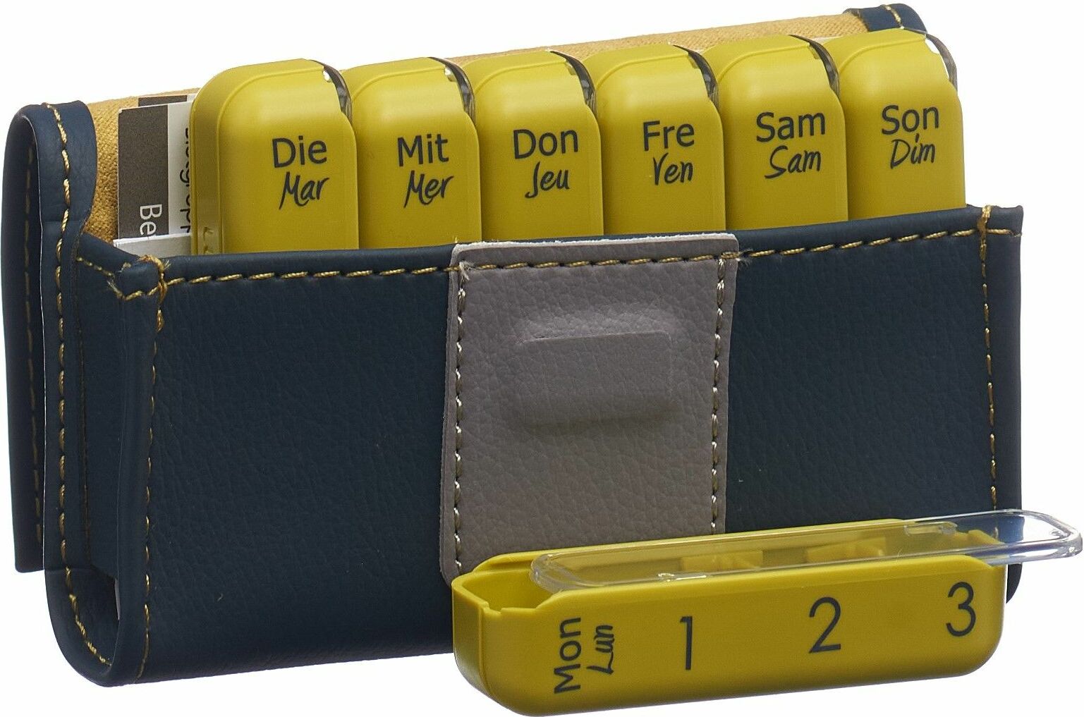 PILBOX Mini dispenser per farmaci 7 giorni DE/FR grigio