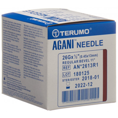 Terumo Agani cannula monouso 26G 0,45x13mm marrone 100 pezzi