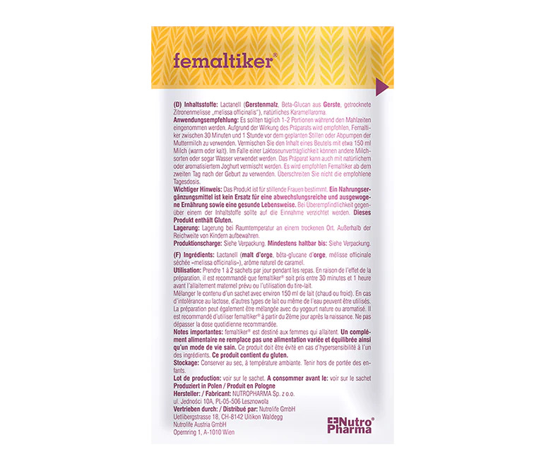 Femaltiker integratore alimentare per l'allattamento 12 x 6,5 g
