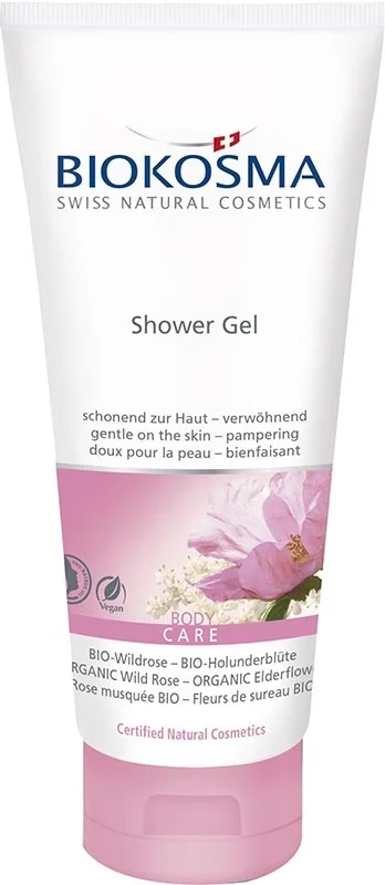 BIOKOSMA Gel doccia Rosa selvatica Sambuco BIO 200 ml