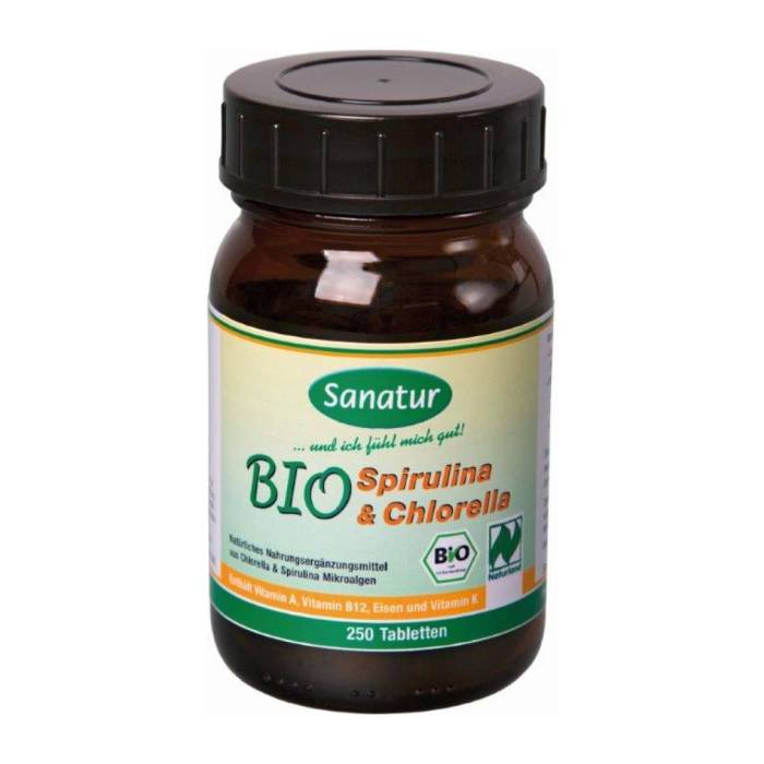 SPIRULINA&CHLORELLA Hau Compresse biologiche 400 mg 250 pezzi