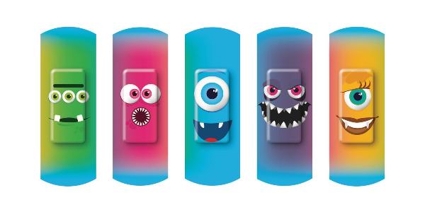 3M Nexcare cerotti da esposizione per bambini Happy Kids Monsters 12 pezzi