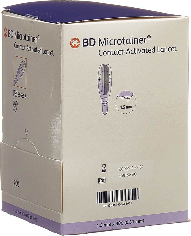 BD MICROTAINER lancette kont 30Gx1,5mm li 200 pz.