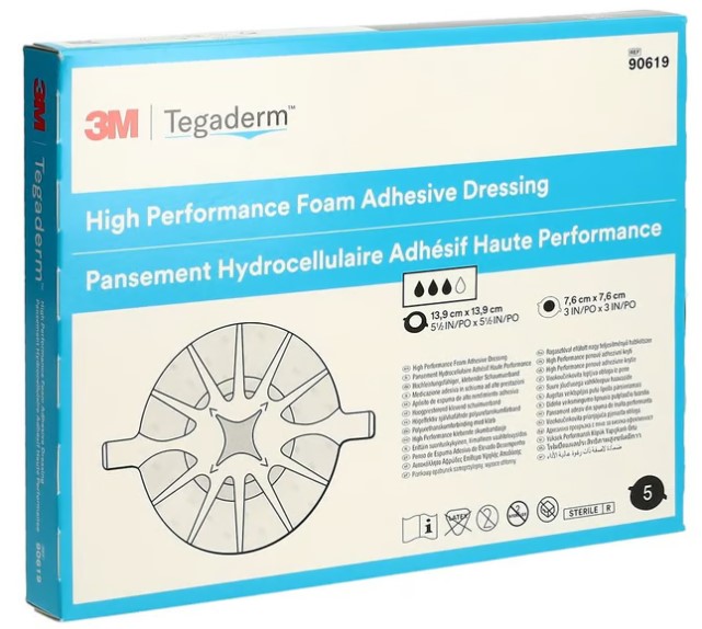 3M TEGADERM FOAM HP schiuma compressa 7,6x7,6cm adesivo 5 pezzi