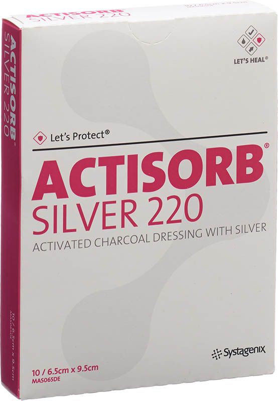 Actisorb Silver 220 Kohleverband 6.5x9.5cm 10 Stück