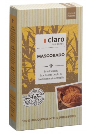 CLARO Mascobado zucchero di canna integrale biologico 500g