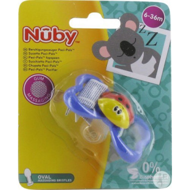 Nuby Nuggi Paci-Pals ovale in silicone con nodi 6-36 mesi