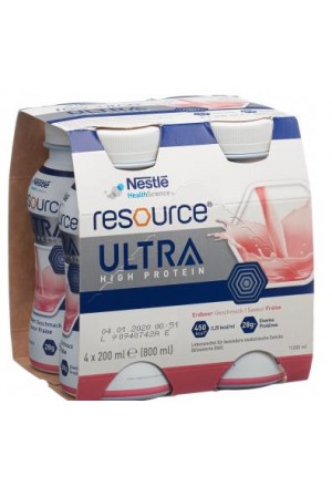 Resource Ultra High Protein XS Erdbeer 4 Fl 125ml