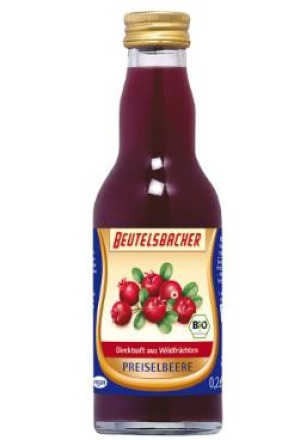 BEUTELSBACHER bicchiere di succo madre di mirtillo rosso 200ml