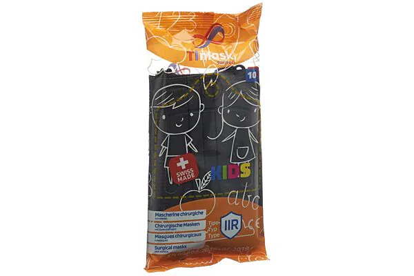 TImask maschera medica monouso tipo IIR KIDS nero 10 pezzi