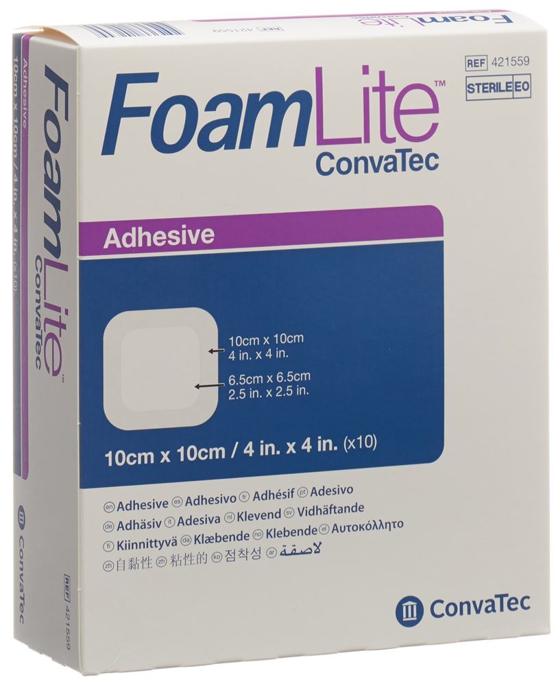 FOAM LITE Schiuma di silicone Convatec 10x10cm 10 pezzi