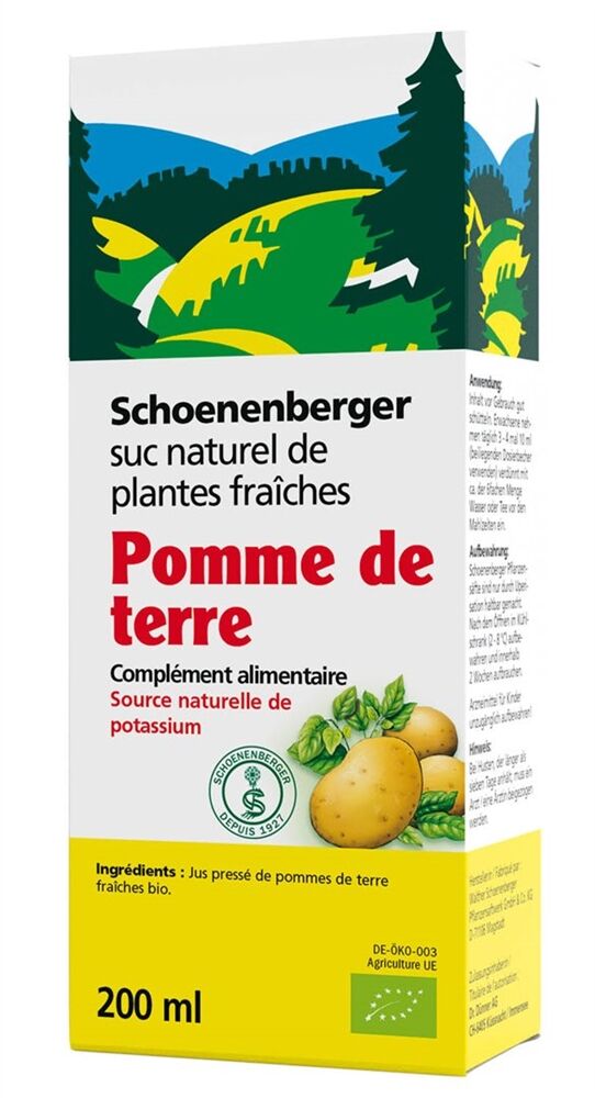 Schoenenberger Patata puro succo vegetale fresco naturale biologico 200ml