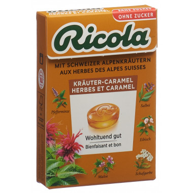 Caramello alle erbe Ricola senza zucchero con stevia confezione da 50g