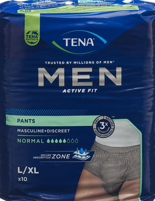 TENA Uomo Pantaloni Active Fit normali L/XL 10 pezzi