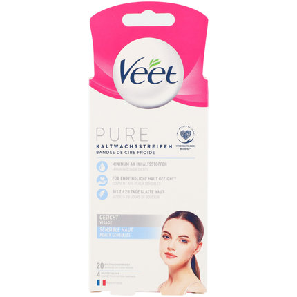 VEET strisce di cera a freddo viso pelle sensibile 20 pezzi