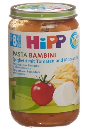 HiPP Pasta Bambini Spaghetti con pomodoro e mozzarella 8 mesi 220g